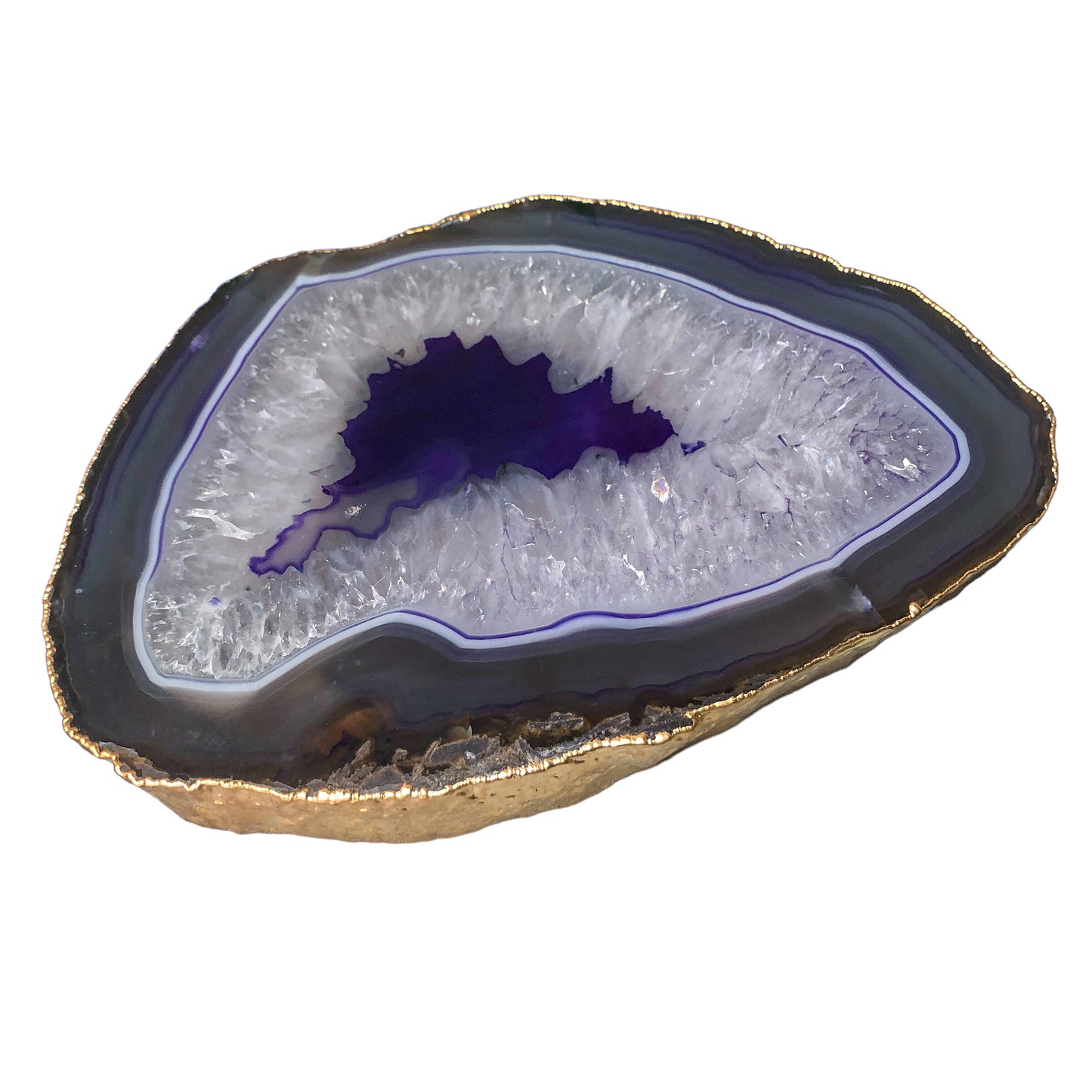 Purple Agate Platter - Gold Edges Plated