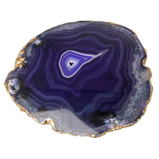 Purple Agate Platter - Gold Edges Plated