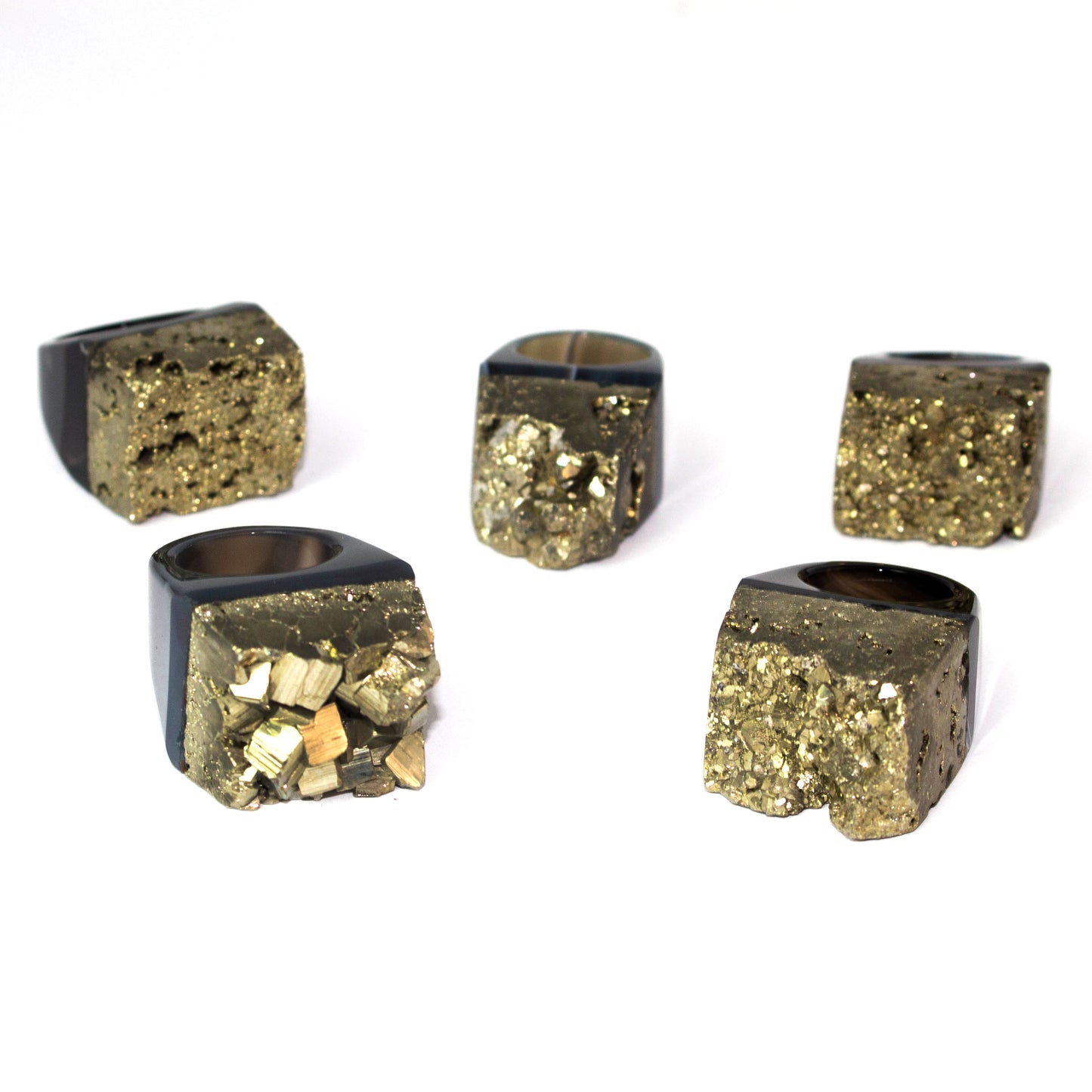 pyrite on agate base