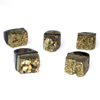 pyrite on agate base