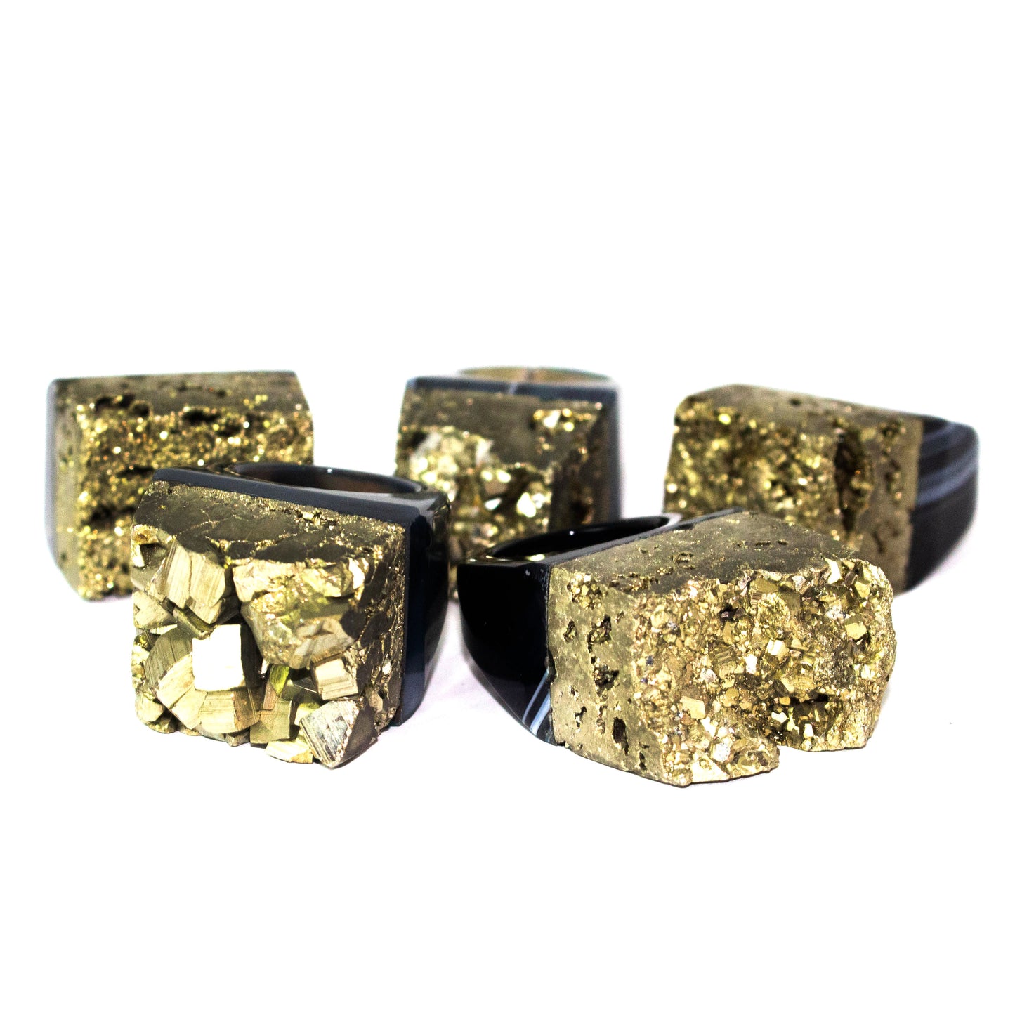 pyrite on agate base
