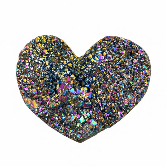 Rainbow Heart Druzy