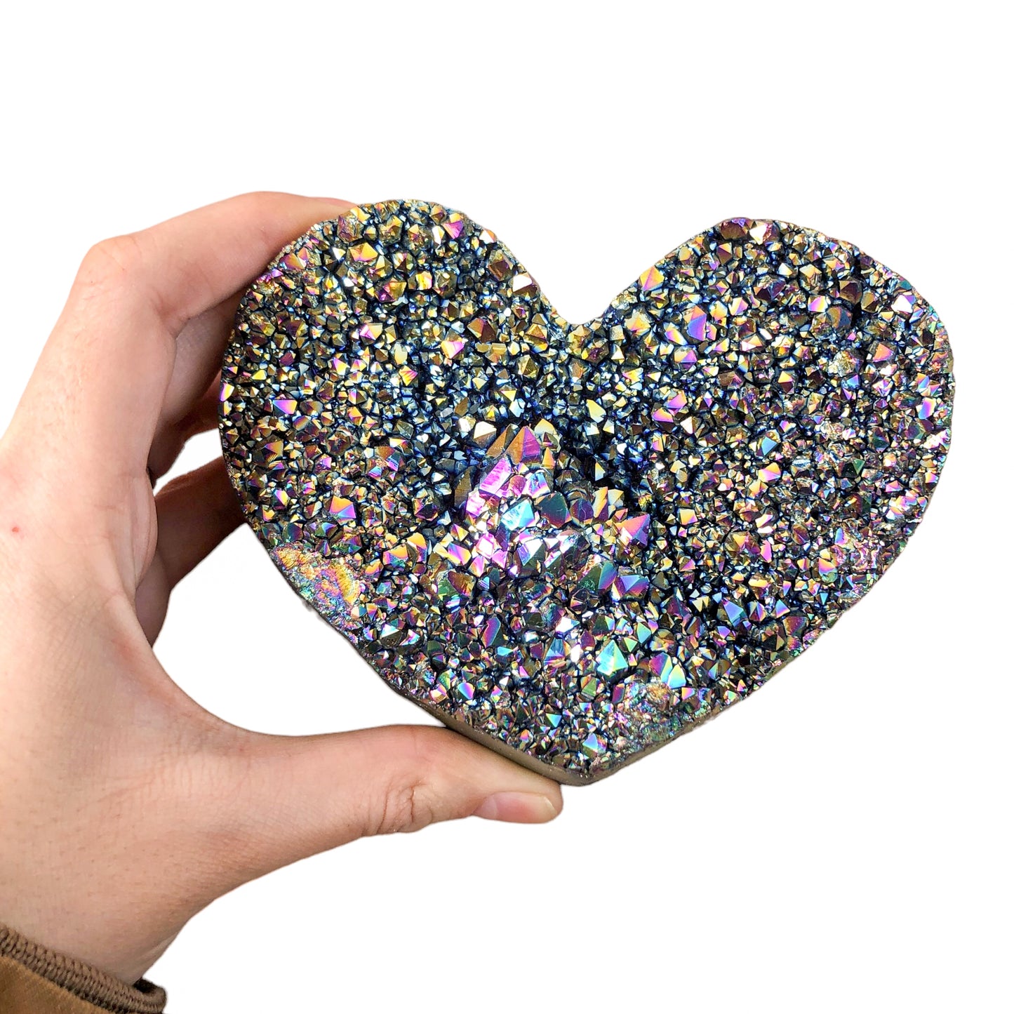 Rainbow Heart Druzy