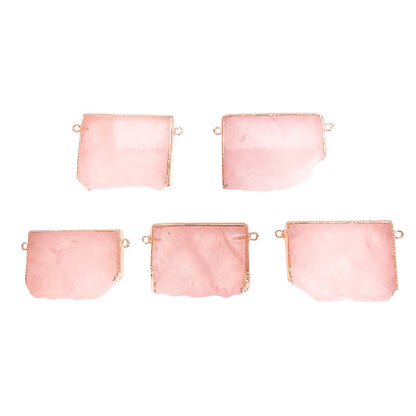 Rose Quartz Slice Pendants