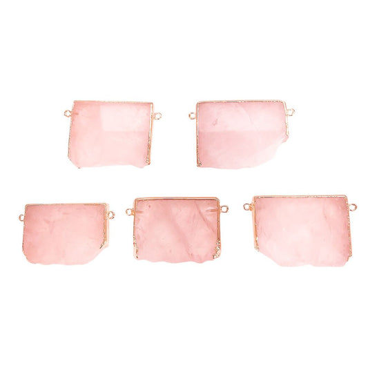 Rose Quartz Slice Pendants