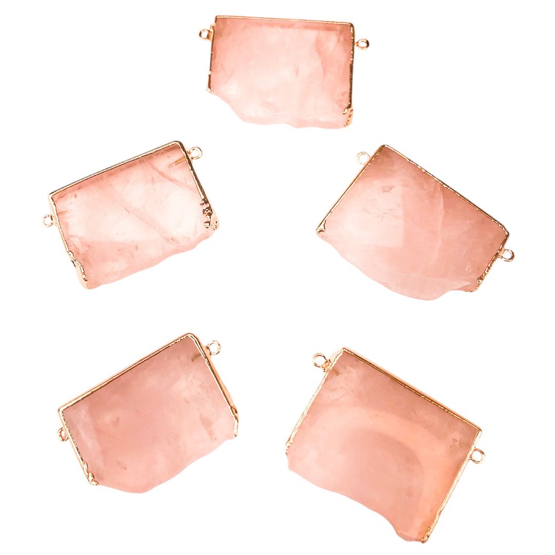 Rose Quartz Slice Pendants