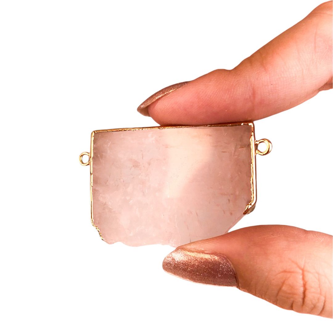 Rose Quartz Slice Pendants