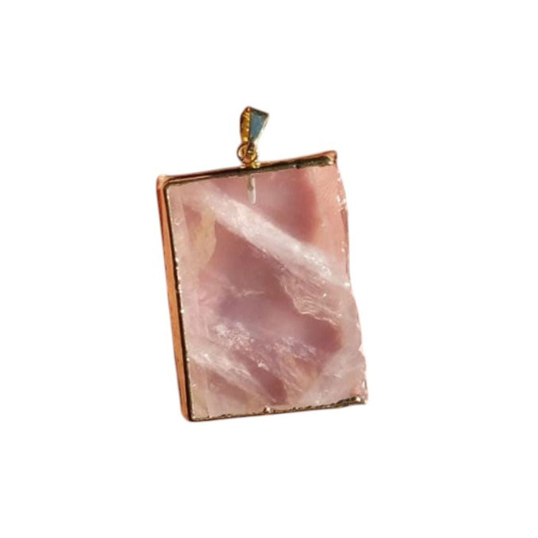 Rose Quartz Slice Pendants