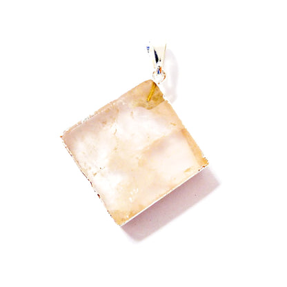 Rose Quartz Square Slice Pendants