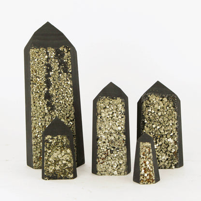 Shungite with Pyrite Towers