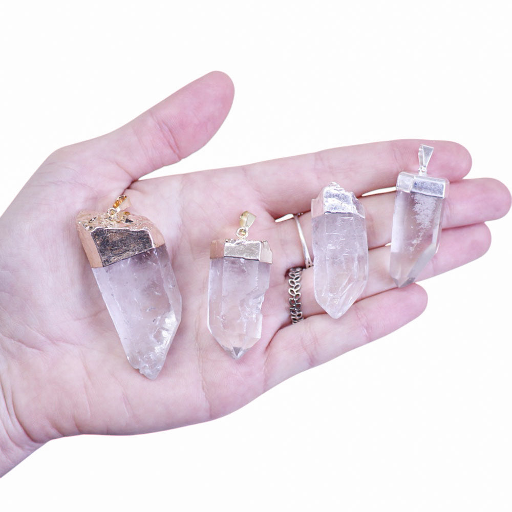 Clear Quartz Rough Pendants