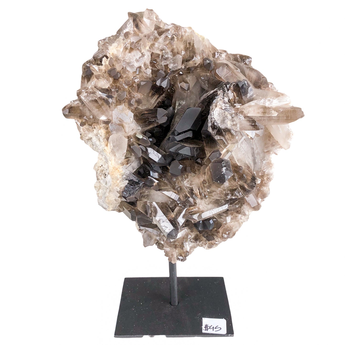 Smoky Quartz Cluster on Stand