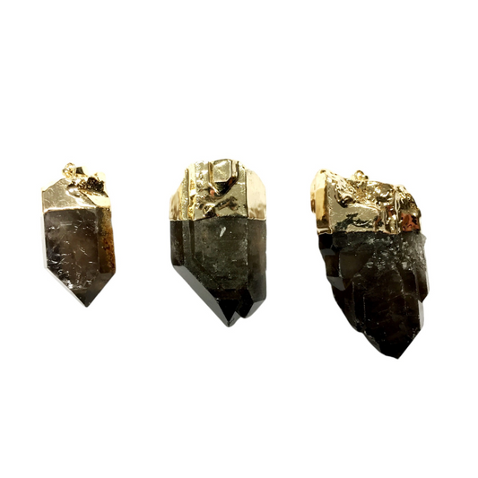 Smoky Quartz Rough Point Pendants