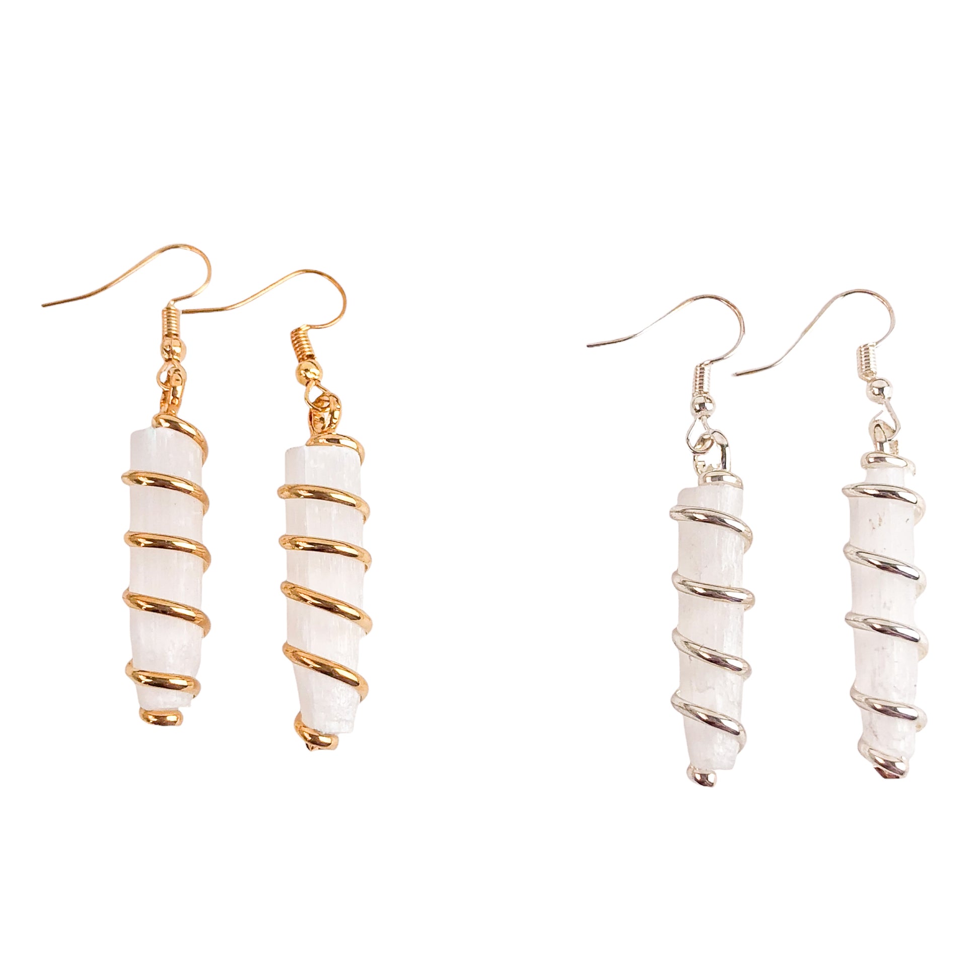 Spiral Selenite Earrings