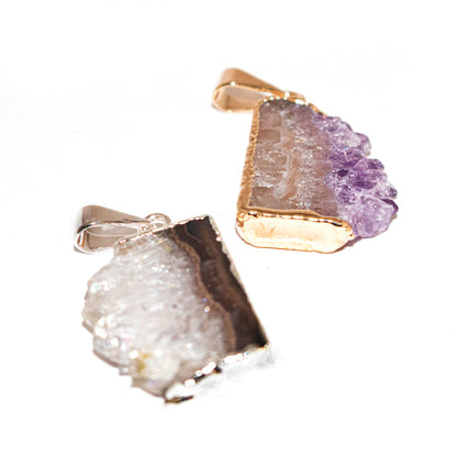 Amethyst Slice Tiny Pendants