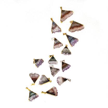 Amethyst Triangle Pendants