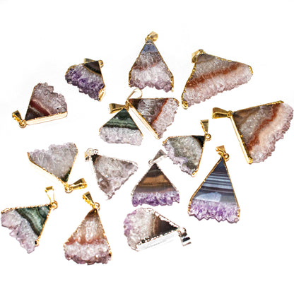 Amethyst Triangle Pendants