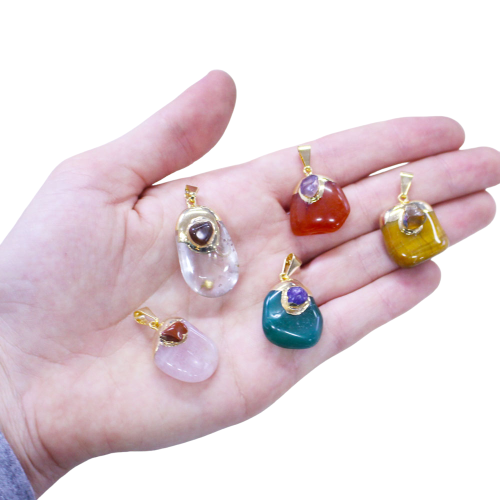 Tumbled Stones Double Pendants