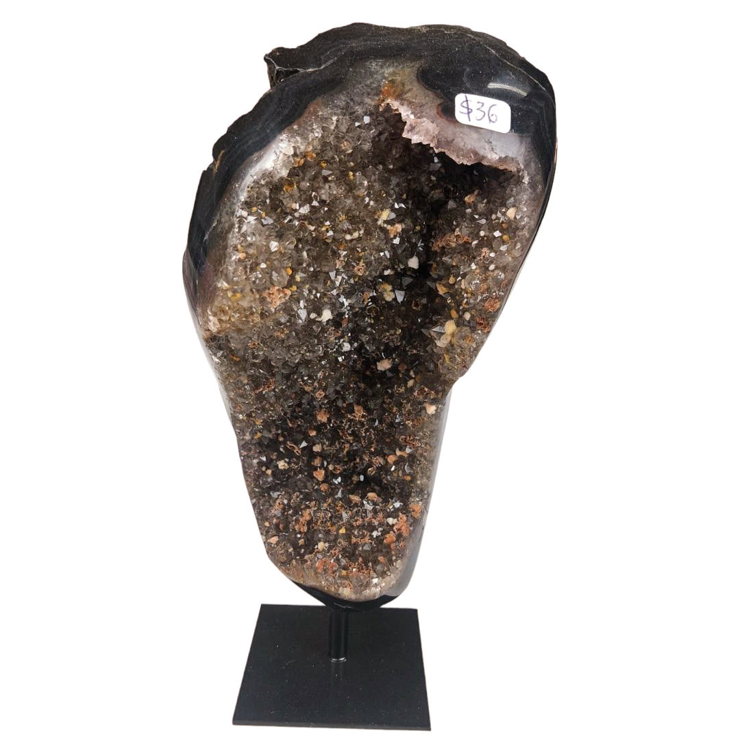 AGATE DRUZY ON STAND - Nativa Gems Brazil