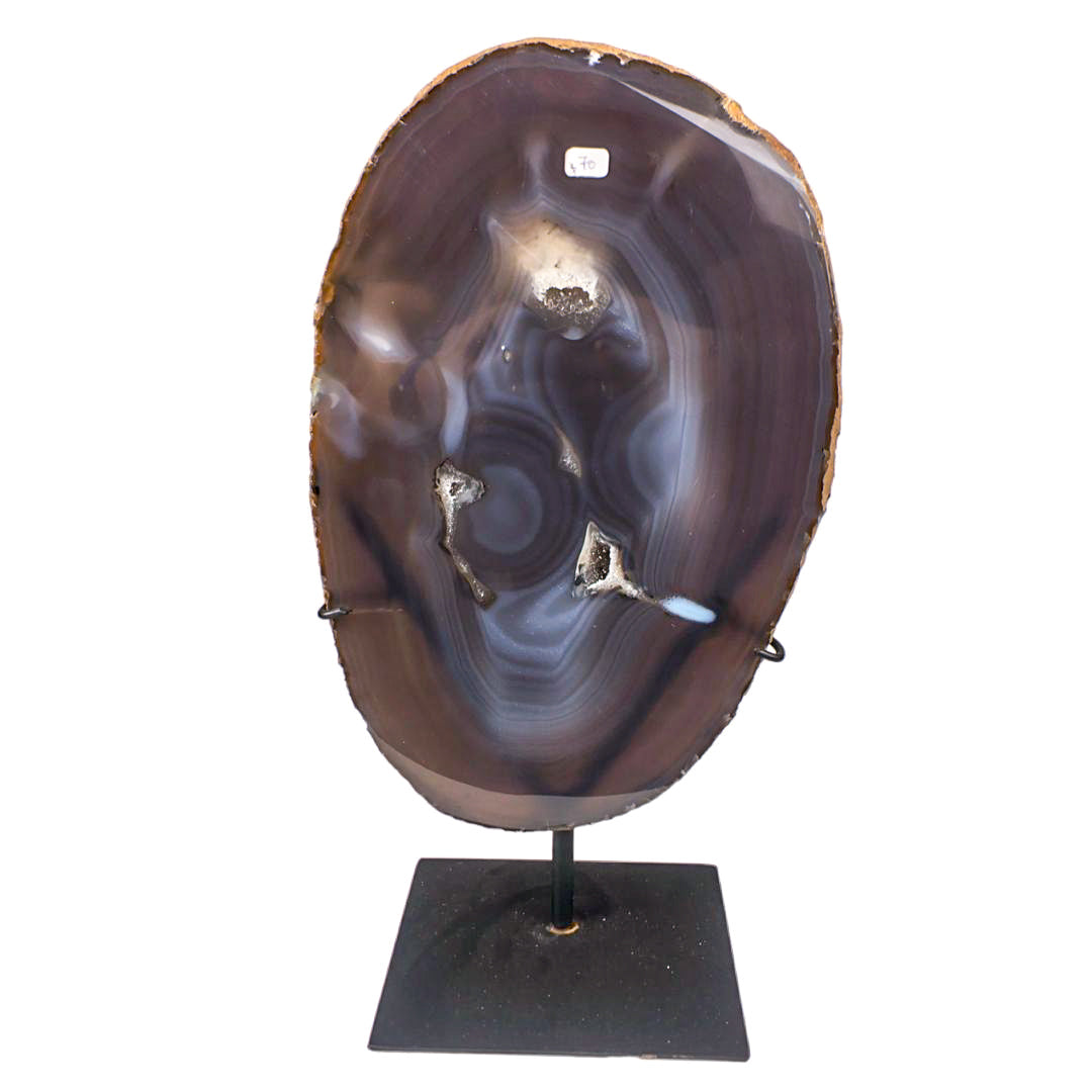 AGATE SLAB ON STAND - Nativa Gems Brazil