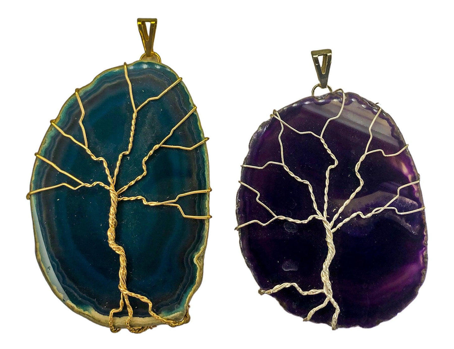 AGATE SLICE TREE PENDANTS - Nativa Gems Brazil