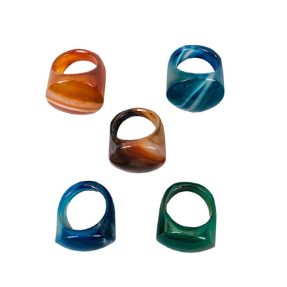 AGATE CARVED RINGS - Nativa Gems Brazil