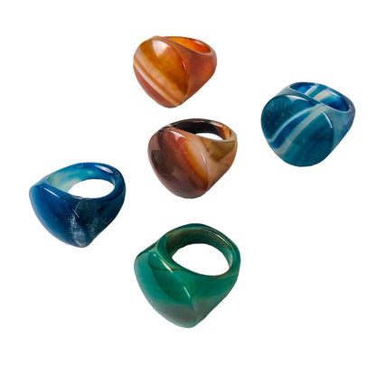 AGATE CARVED RINGS - Nativa Gems Brazil