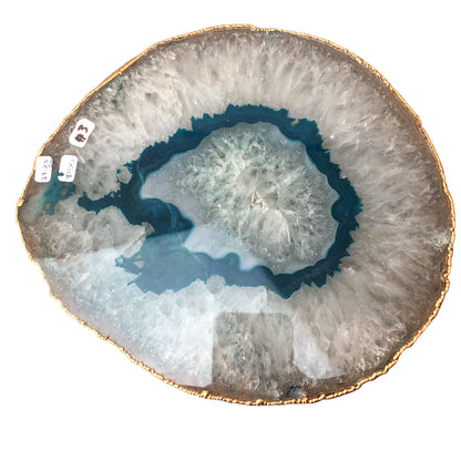 AGATE PLATED EDGES PLATTER - SMALL - Nativa Gems Brazil