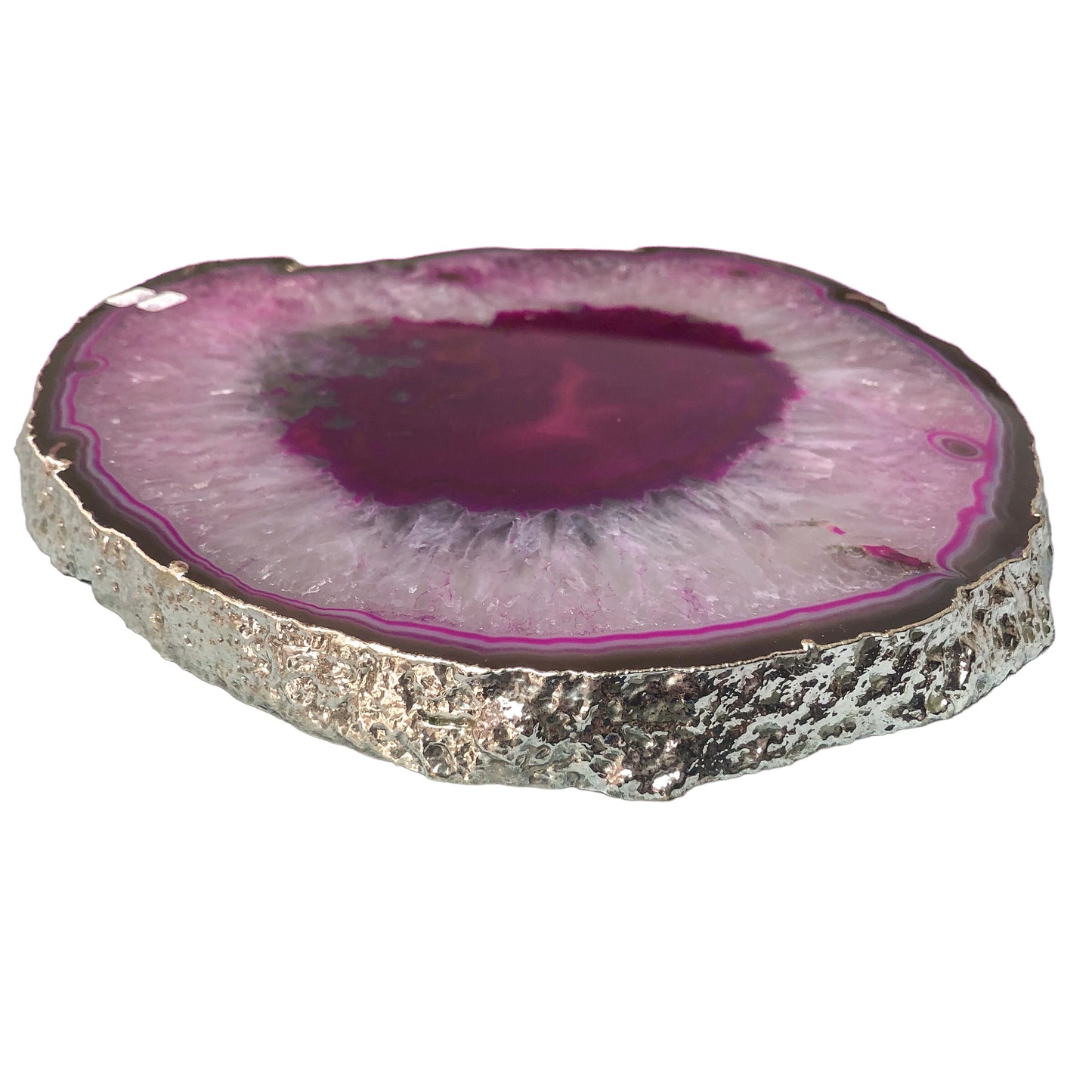 AGATE PLATED EDGES PLATTER - LARGE - Nativa Gems Brazil