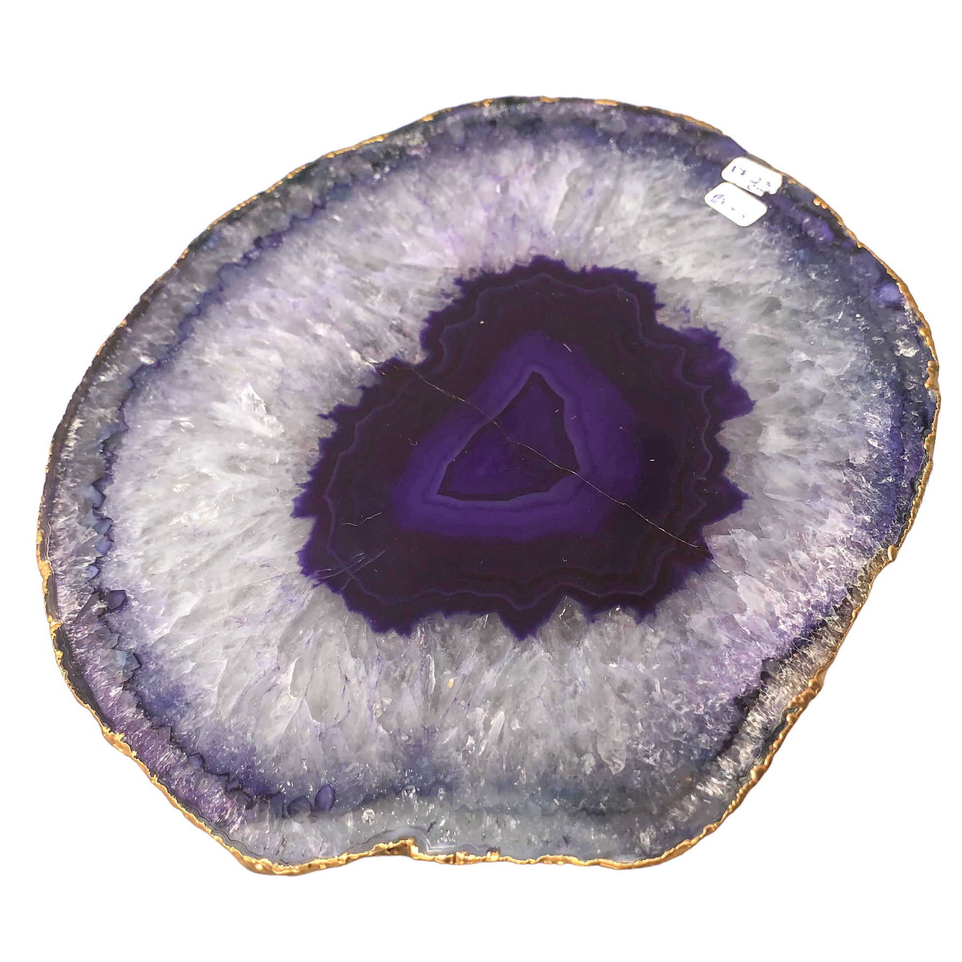 AGATE PLATED EDGES PLATTER - SMALL - Nativa Gems Brazil