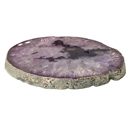 AGATE PLATED EDGES PLATTER - LARGE - Nativa Gems Brazil