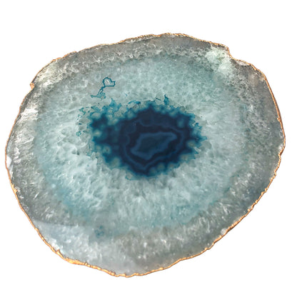 AGATE PLATED EDGES PLATTER - SMALL - Nativa Gems Brazil