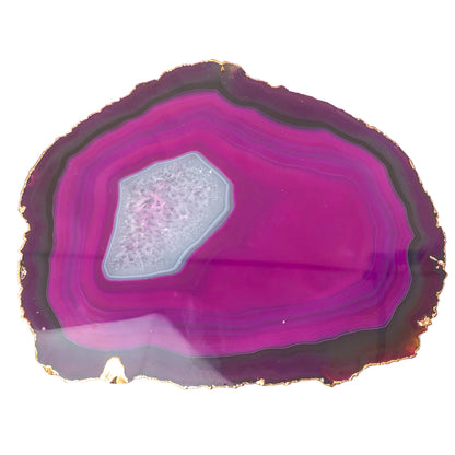 AGATE PLATED EDGES PLATTER - LARGE - Nativa Gems Brazil