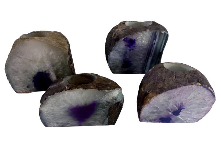 AGATE END CANDLE HOLDER- B