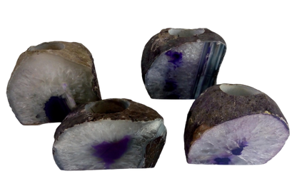 AGATE END CANDLE HOLDER- B