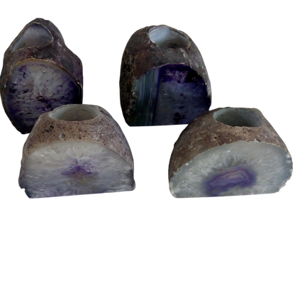 AGATE END CANDLE HOLDER - C