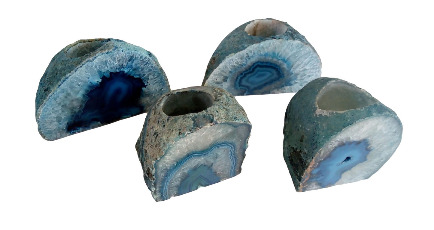 AGATE END CANDLE HOLDER  - A