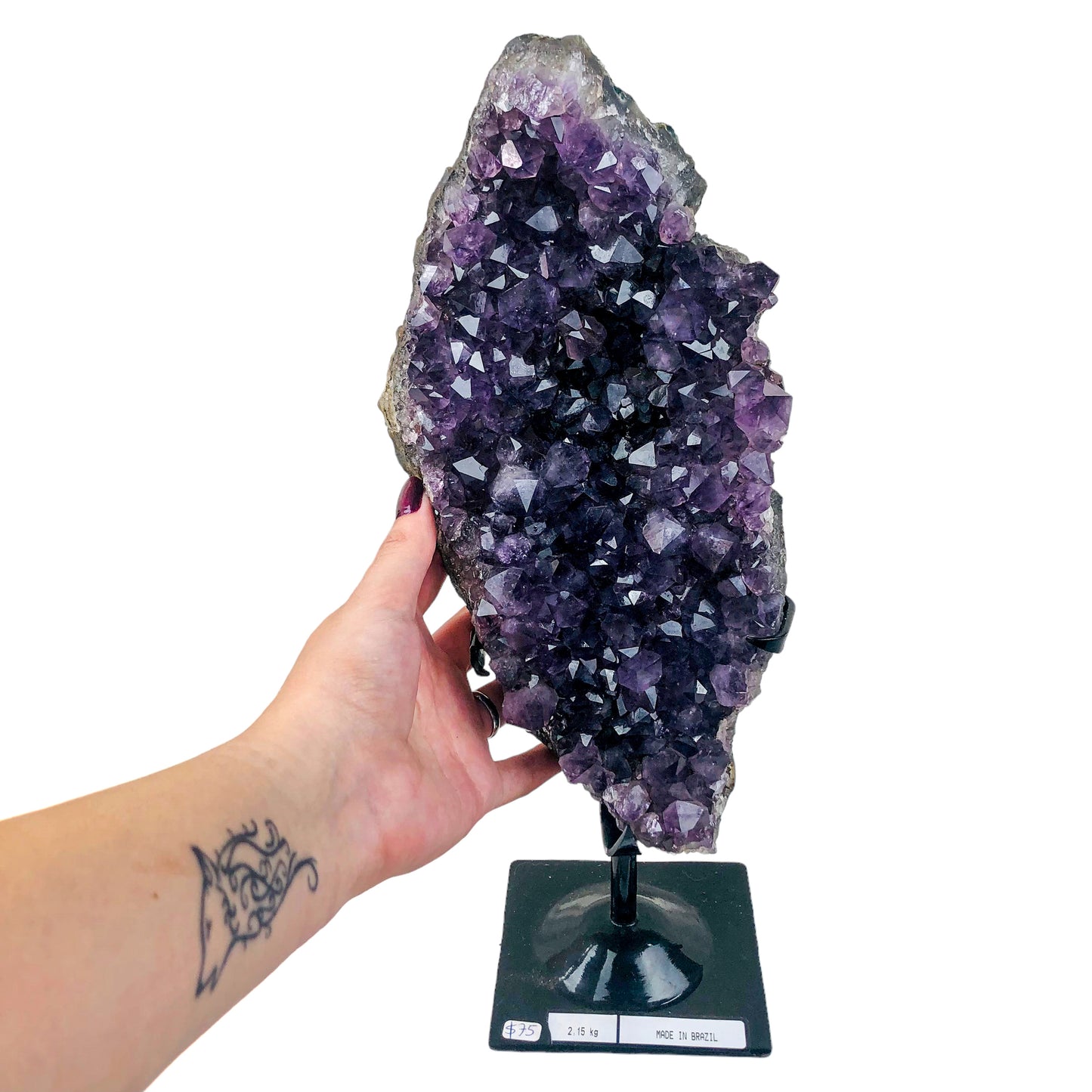 AMETHYST CLUSTER ON STAND - Nativa Gems Brazil