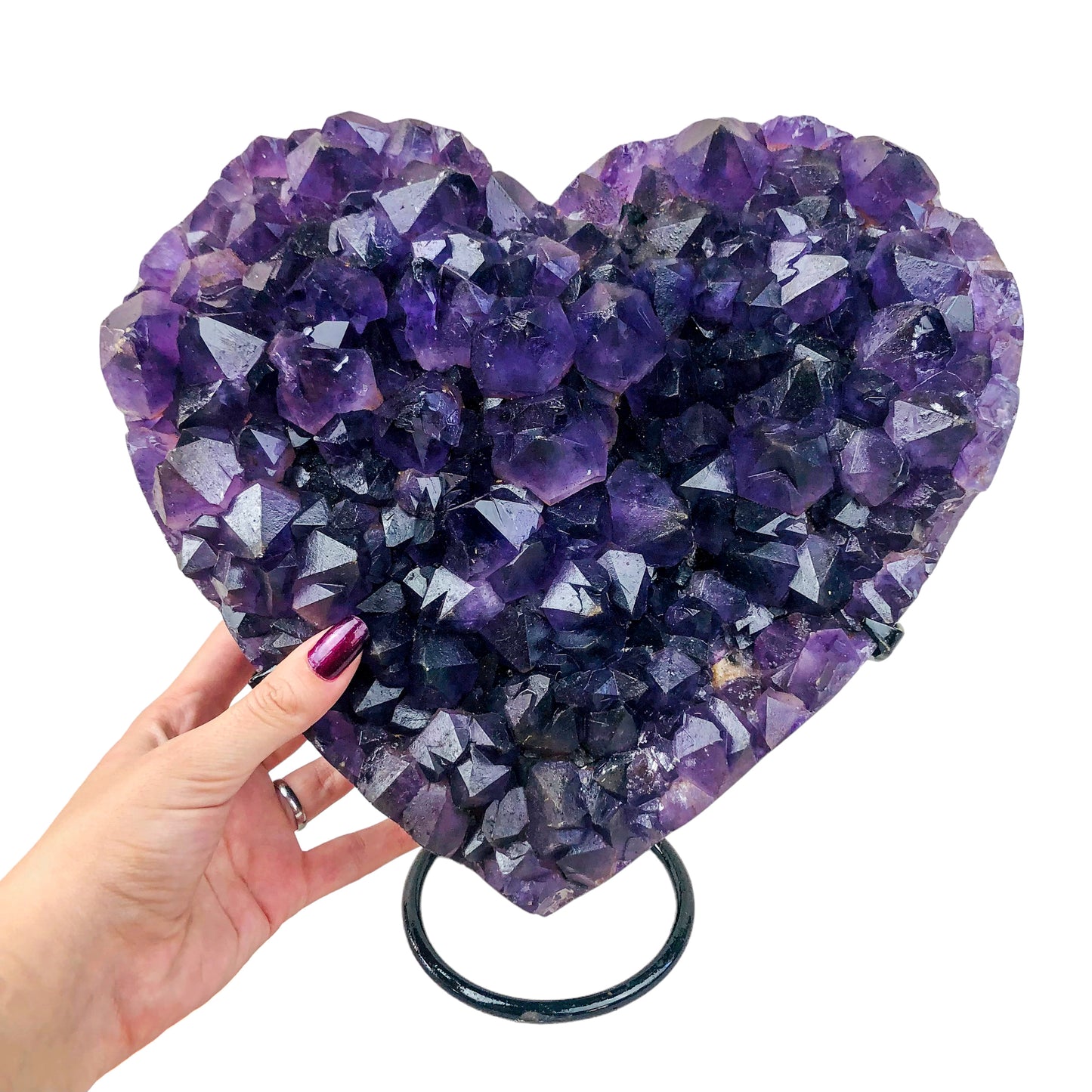 AMETHYST HEART ON STAND - Nativa Gems Brazil