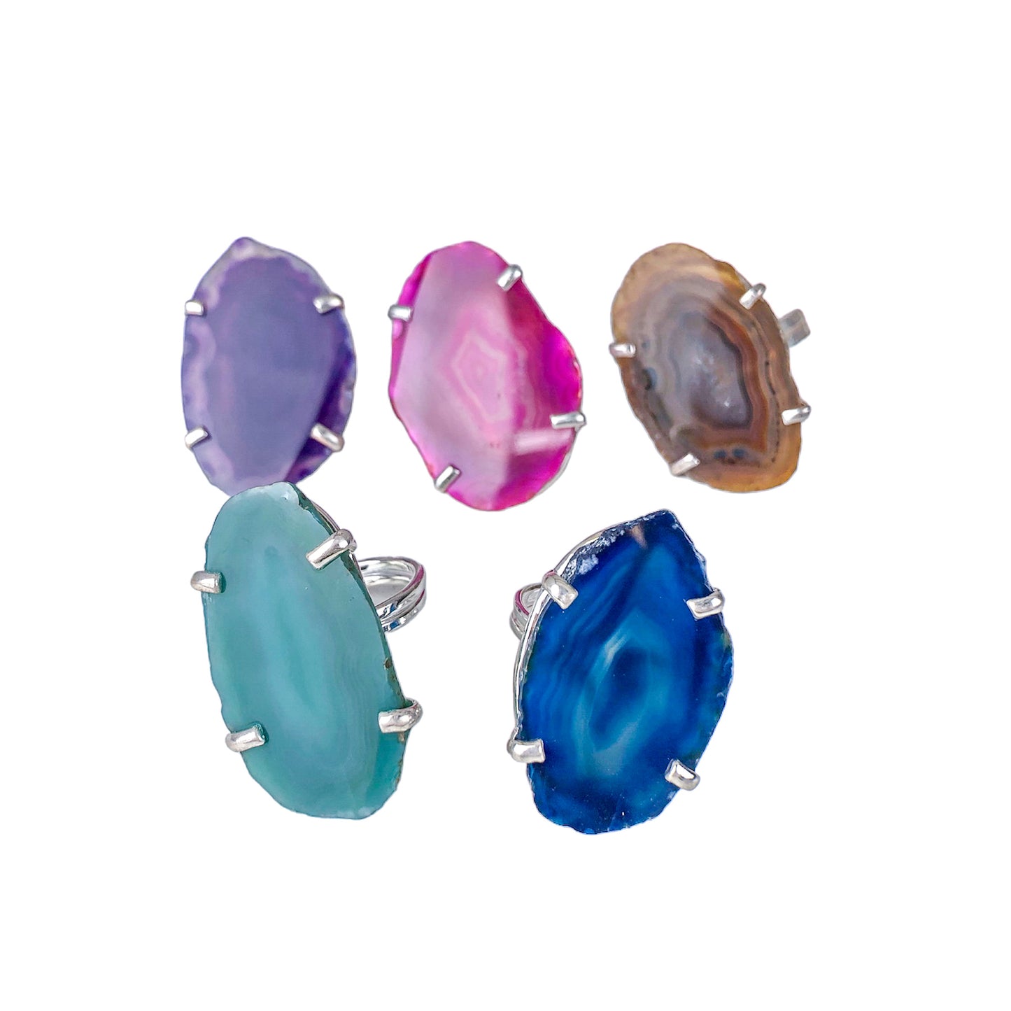 AGATE SLICE RINGS - Nativa Gems Brazil