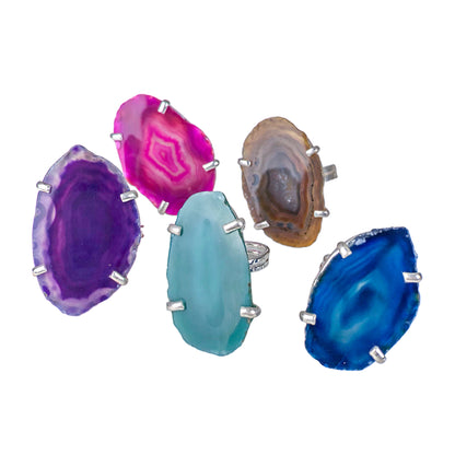 AGATE SLICE RINGS - Nativa Gems Brazil