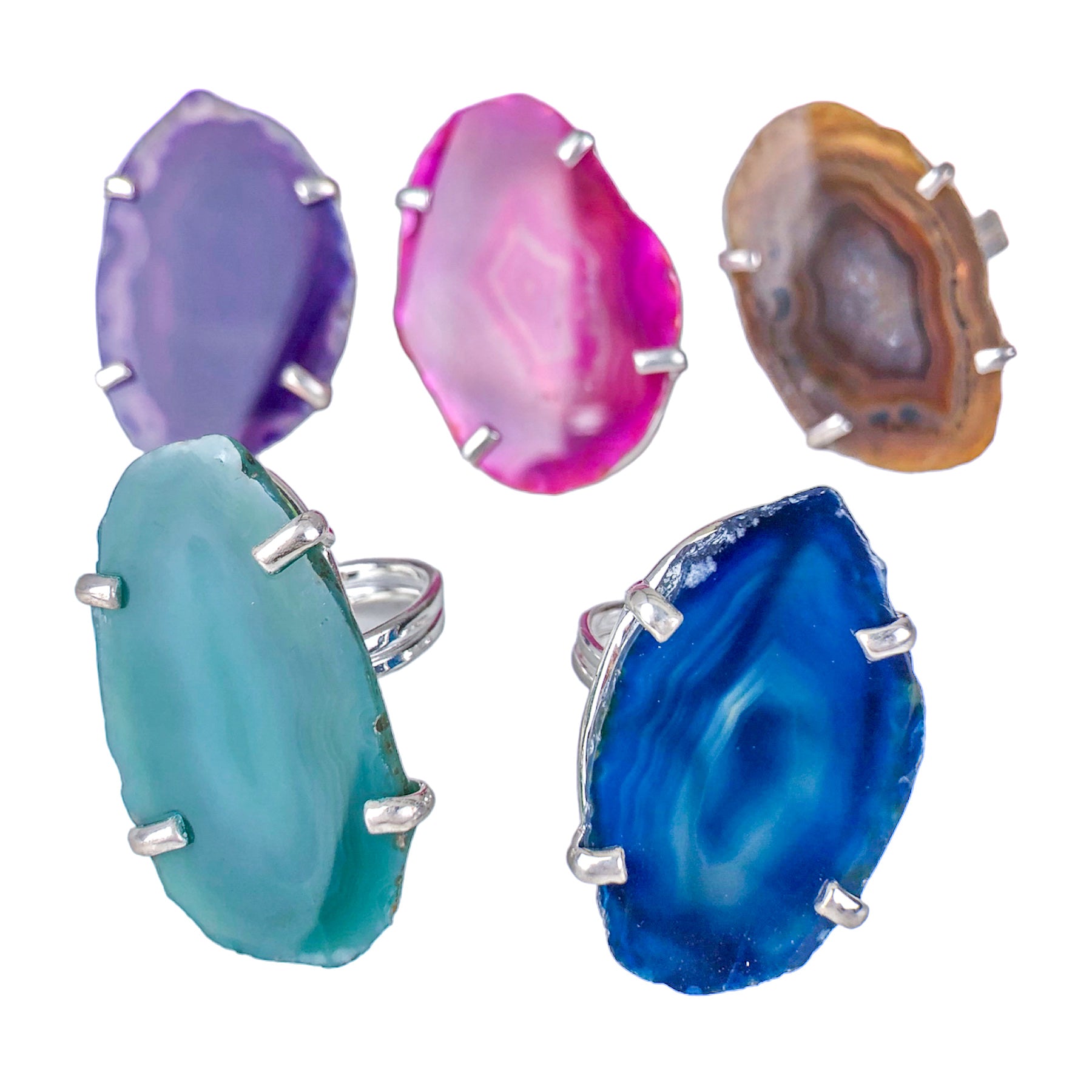 AGATE SLICE RINGS - Nativa Gems Brazil