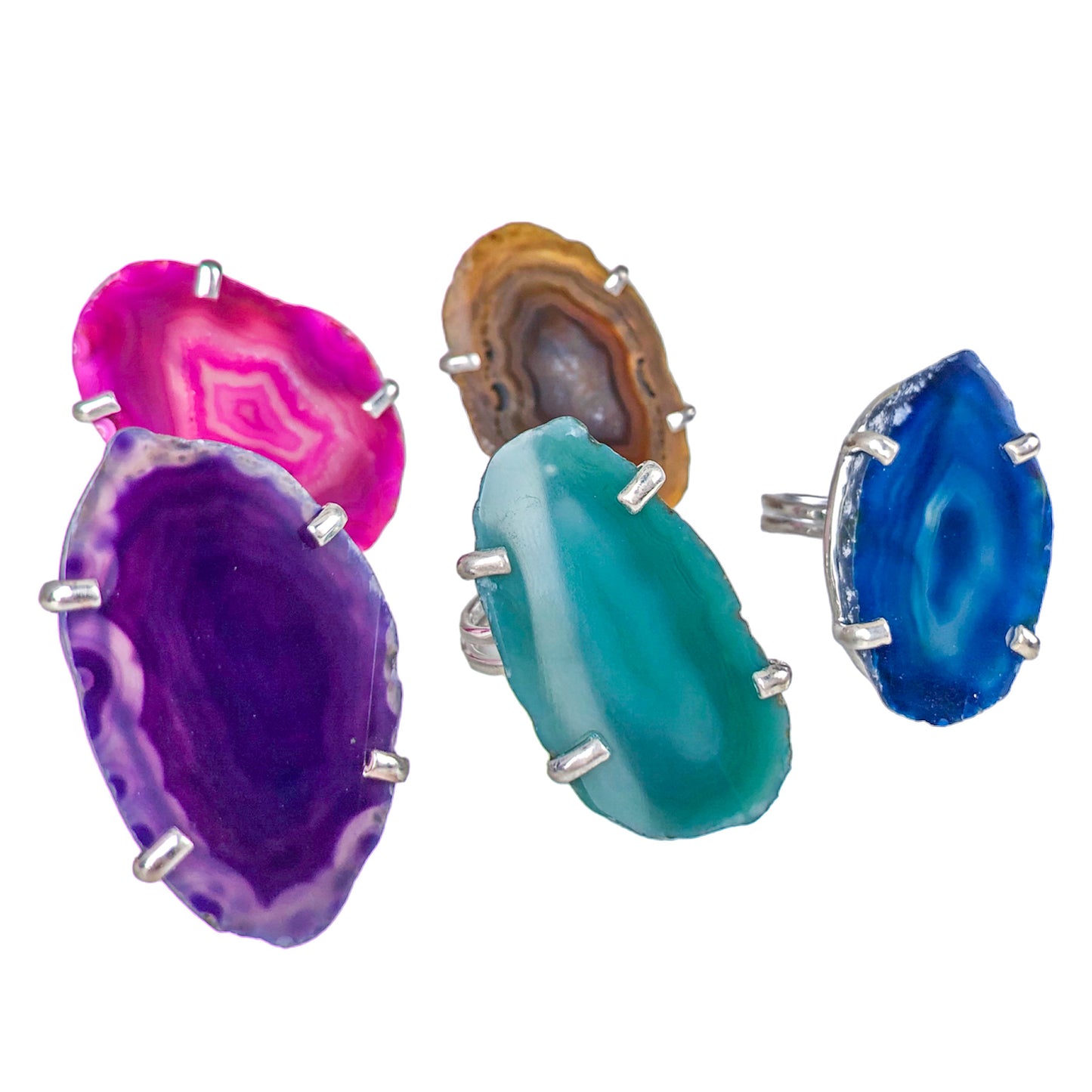 AGATE SLICE RINGS - Nativa Gems Brazil