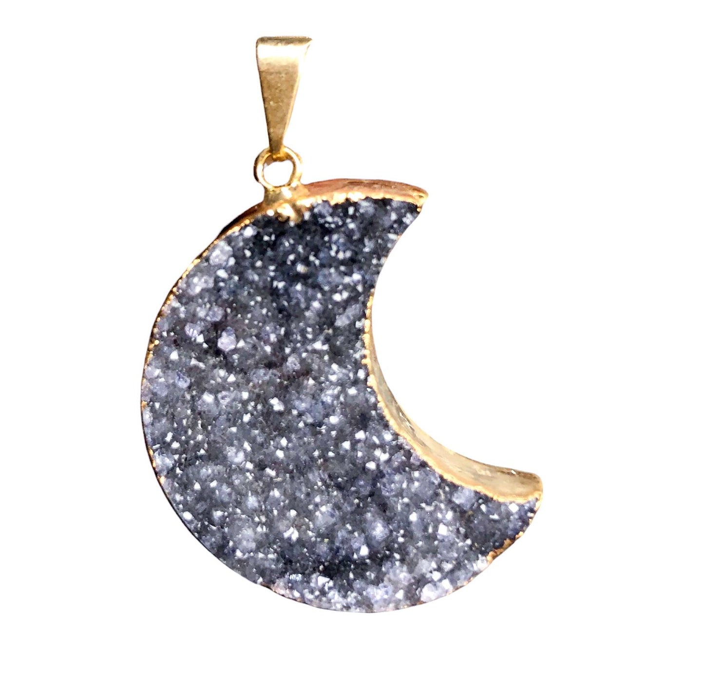 Druzy Moon Pendants - Nativa Gems Brazil