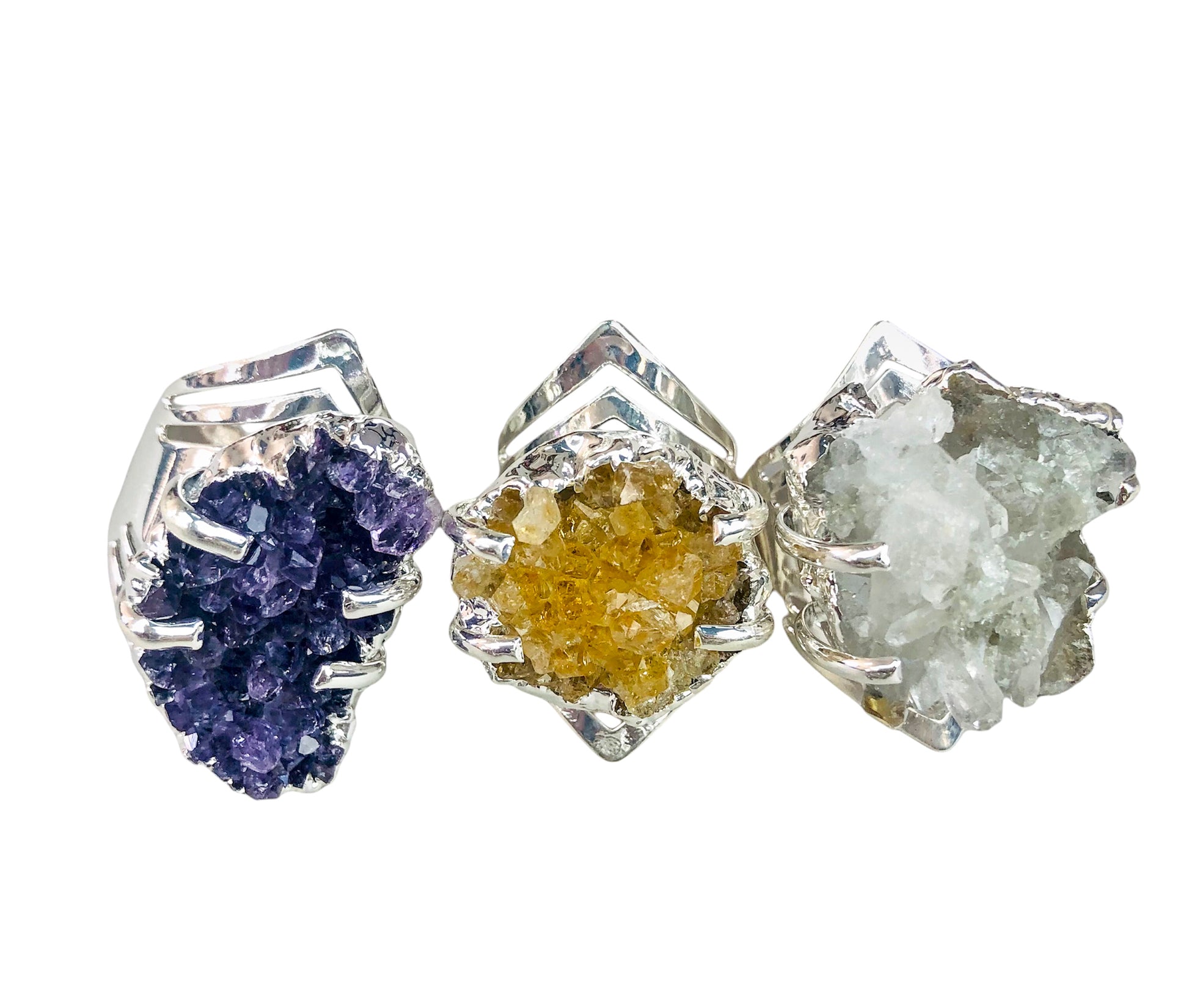 Druzy Rings - Silver Plated - Nativa Gems Brazil