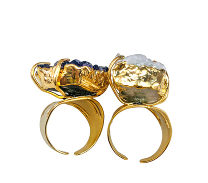 Druzy Rings - Gold Plated - Nativa Gems Brazil