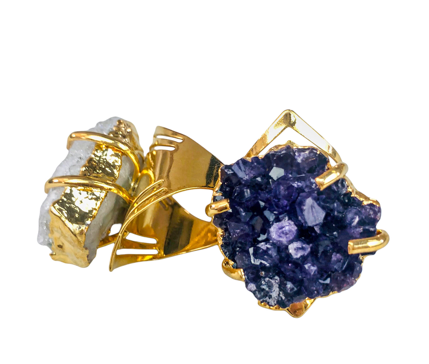 Druzy Rings - Gold Plated - Nativa Gems Brazil