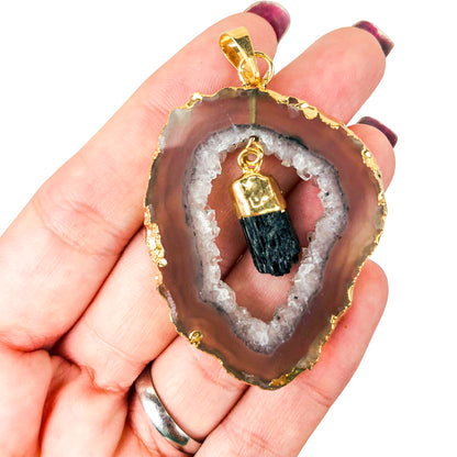 Geode with Point Pendant - Nativa Gems Brazil