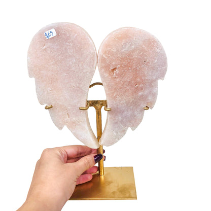 PINK AMETHYST WINGS ON STAND - Nativa Gems Brazil