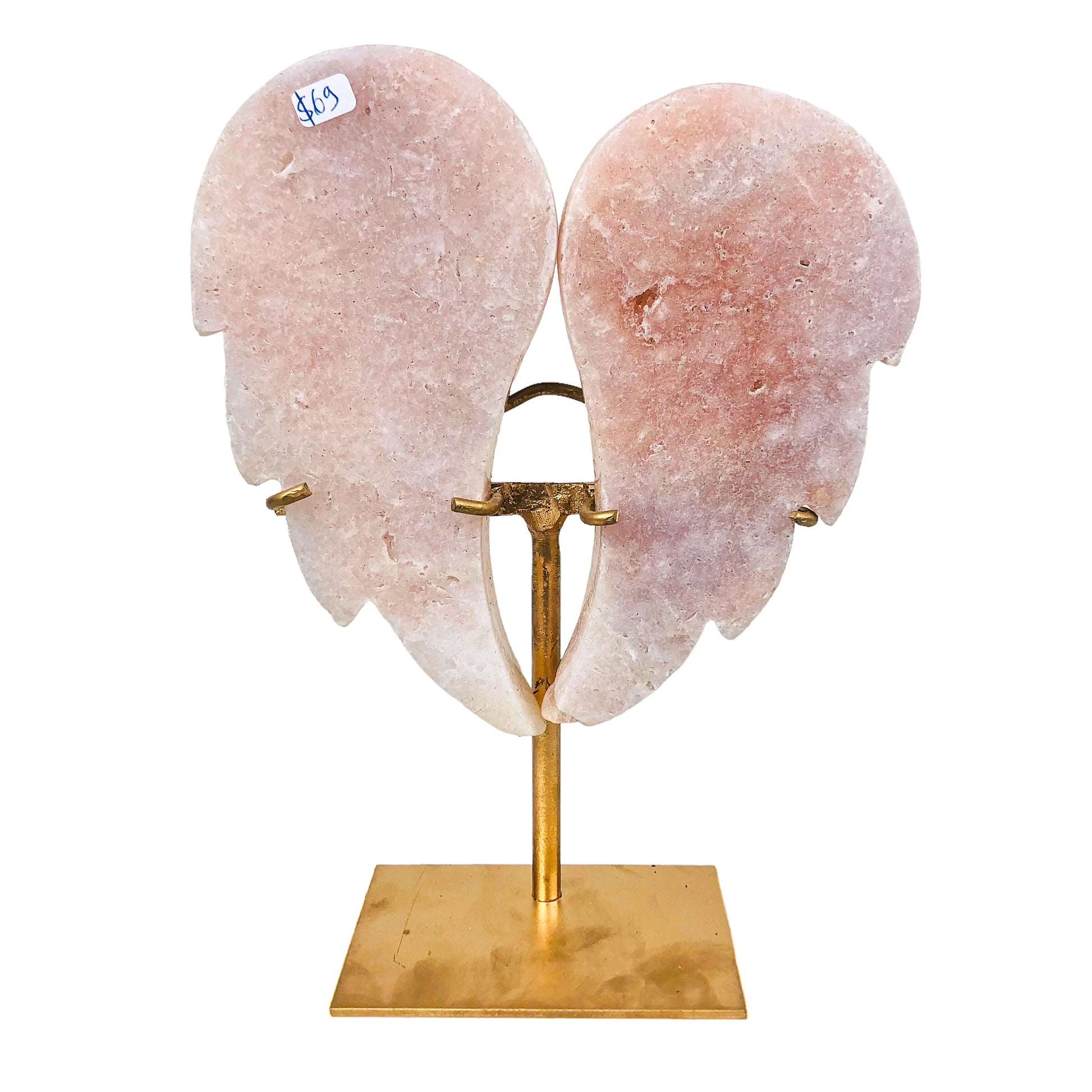 PINK AMETHYST WINGS ON STAND - Nativa Gems Brazil